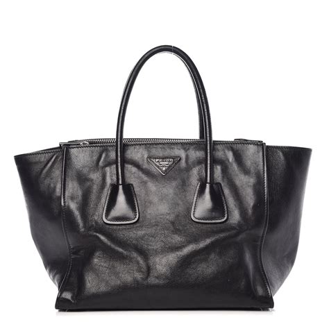 Prada Glace Calf Twin Pocket Tote .